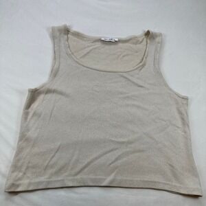 St. John Knit Tank Top Sleeveless Sparkle Shimmer Neutral‎ Party Wool Blouse